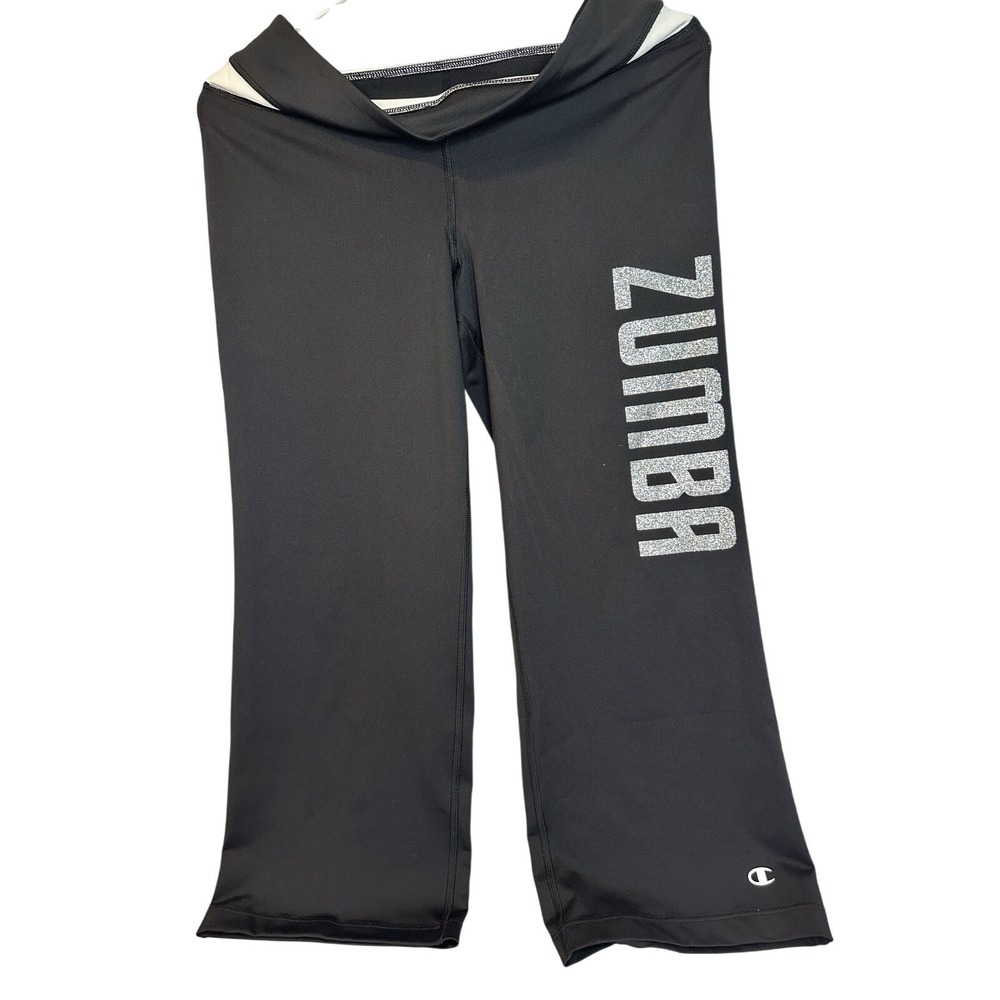 Champion Silver‎ Sparkle Zumba Black Capris Women's Small